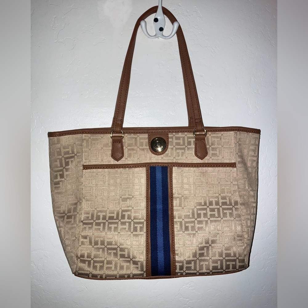 Tommy Hilfiger tan beige tote bag